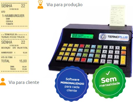 Microterminal Termoplus — device e comprovantes de pedido